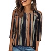 image:imageWIHOLL Womens Blouses Dressy Casual 34 Length Sleeve Tops Spring Summer Shirts Business Casual Outfits VacationPattern Striped