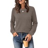 image:imageWIHOLL Womens Long Sleeve Tops Fall Outfits Crewneck Shirts Winter ClothingBrown