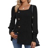 image:imageWIHOLL Womens Tops Dressy Casual Fall Sweaters Square Neck Fashion Clothes 20230black