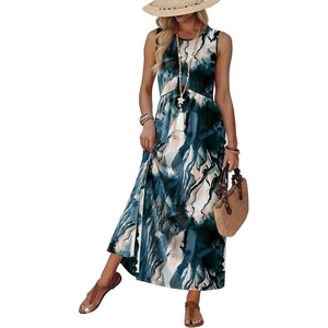 image:imageWIHOLL Summer Dresses Babydoll Maxi Dress Empire Waist Beach Vacation Sundresses 2026 with PocketsInk Wash