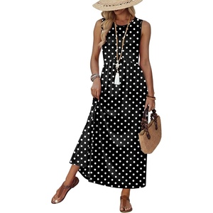 image:imageWIHOLL Summer Dresses Babydoll Maxi Dress Empire Waist Beach Vacation Sundresses 2026 with PocketsPolka Dot