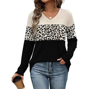 image:imageWIHOLL Womens Sweaters Trendy Tops Long Sleeve Shirts Fall Outfits FashionLeopard Apricot