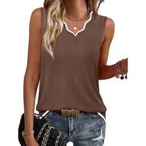 image:imageWIHOLL Womens V Neck Lightweight Sweaters Vest Dressy Casual Trendy Tank Tops AllSeason Cozy OutfitsBrown