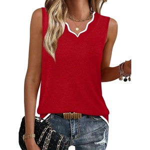 image:imageWIHOLL Womens V Neck Lightweight Sweaters Vest Dressy Casual Trendy Tank Tops AllSeason Cozy OutfitsRed