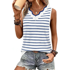 image:imageWIHOLL Womens V Neck Lightweight Sweaters Vest Dressy Casual Trendy Tank Tops AllSeason Cozy OutfitsZwhiteblue