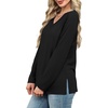 image:imageWIHOLL Long Sleeve Shirts for Women V Neck Casual Tops V Neck Fall Clothes 2025 FashionA  Solid Black