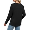 image:imageWIHOLL Long Sleeve Shirts for Women V Neck Casual Tops V Neck Fall Clothes 2025 FashionA  Solid Black