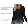 image:imageWIHOLL Long Sleeve Shirts for Women V Neck Casual Tops V Neck Fall Clothes 2025 FashionA  Solid Black
