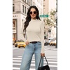 image:imageWIHOLL Long Sleeve Shirt for Women Puff Sleeve Knit Tops Casual 2026Beige