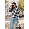image:imageWIHOLL Long Sleeve Shirt for Women Puff Sleeve Knit Tops Casual 2026Black and White Check