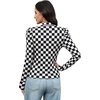 image:imageWIHOLL Long Sleeve Shirt for Women Puff Sleeve Knit Tops Casual 2026Black and White Check