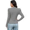 image:imageWIHOLL Long Sleeve Shirt for Women Puff Sleeve Knit Tops Casual 2026Black and White Stripes