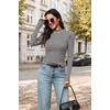 image:imageWIHOLL Long Sleeve Shirt for Women Puff Sleeve Knit Tops Casual 2026Black and White Stripes