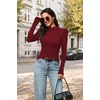 image:imageWIHOLL Long Sleeve Shirt for Women Puff Sleeve Knit Tops Casual 2026Burgundy