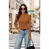 image:imageWIHOLL Long Sleeve Shirt for Women Puff Sleeve Knit Tops Casual 2026Caramel