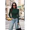 image:imageWIHOLL Long Sleeve Shirt for Women Puff Sleeve Knit Tops Casual 2026Green