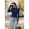 image:imageWIHOLL Long Sleeve Shirt for Women Puff Sleeve Knit Tops Casual 2026Navy Blue