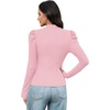 image:imageWIHOLL Long Sleeve Shirt for Women Puff Sleeve Knit Tops Casual 2026Pink