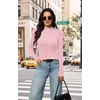 image:imageWIHOLL Long Sleeve Shirt for Women Puff Sleeve Knit Tops Casual 2026Pink