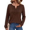 image:imageWIHOLL Long Sleeve Shirts for Women Boho Tops 2026 Fall Fashion ClothesCoffee