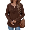 image:imageWIHOLL Long Sleeve Shirts for Women Boho Tops 2026 Fall Fashion ClothesCoffee