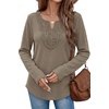 image:imageWIHOLL Long Sleeve Shirts for Women Boho Tops 2026 Fall Fashion ClothesKhaki