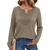 image:imageWIHOLL Long Sleeve Shirts for Women Boho Tops 2026 Fall Fashion ClothesKhaki