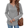 image:imageWIHOLL Long Sleeve Shirts for Women Boho Tops 2026 Fall Fashion ClothesLight Gray