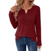 image:imageWIHOLL Long Sleeve Shirts for Women Boho Tops 2026 Fall Fashion ClothesRed