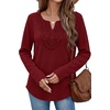image:imageWIHOLL Long Sleeve Shirts for Women Boho Tops 2026 Fall Fashion ClothesRed