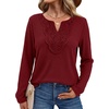 image:imageWIHOLL Long Sleeve Shirts for Women Boho Tops 2026 Fall Fashion ClothesRed