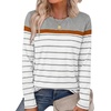 image:imageWIHOLL Long Sleeve Shirts for Women Stripe Tops Fall Fashion Outfits 2026