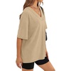 image:imageWIHOLL Oversized Tshirts for Women 2026 Summer Tops Short Sleeve V Neck Shirts Basic TeeApricot