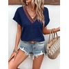 image:imageWIHOLL Summer Tops for Women 2026 Dressy Casual Short Sleeve Shirts Business Casual T Shirts Beach Vacation ClothesBlue Rainbow