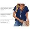 image:imageWIHOLL Summer Tops for Women 2026 Dressy Casual Short Sleeve Shirts Business Casual T Shirts Beach Vacation ClothesBlue Rainbow