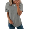 image:imageWIHOLL Summer Tops for Women 2026 Trendy Short Sleeve Shirts Crew Neck Tops Curved Hem Fashion ClothingGray