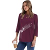 image:imageWIHOLL Womens 34 Length Sleeve Tops Crewneck Graphic Tees Casual Tunic Tops to Wear with Leggings Fashion Clothing Outfits2dandelion Print 2