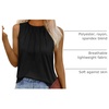 image:imageWIHOLL Womens Summer Tank Tops Pleated Round Neck Sleeveless Tops for Women Casual FlowyBlack