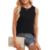 image:imageWIHOLL Womens Summer Tank Tops Pleated Round Neck Sleeveless Tops for Women Casual FlowyBlack