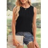 image:imageWIHOLL Womens Summer Tank Tops Pleated Round Neck Sleeveless Tops for Women Casual FlowyBlack
