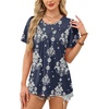 image:imageWIHOLL Womens Summer Tops Trendy Short Sleeve T Shirts Pleated Crewneck Tees Blouses Dressy Casual Outfits Fashion ClothingPrint 6