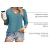 image:imageWIHOLL Womens Tops 34 Length Sleeve V Neck Casual Tunic Tops Basic Shirts Loose Fit BlouseC Gray Green
