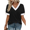 image:imageWIHOLL Womens Tops Boho Summer Outfits 2026 Short Sleeve Shirts with Bottons Beach Vacation Clothes Casual S3XL01black