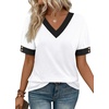 image:imageWIHOLL Womens Tops Boho Summer Outfits 2026 Short Sleeve Shirts with Bottons Beach Vacation Clothes Casual S3XL01white