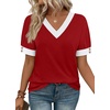 image:imageWIHOLL Womens Tops Boho Summer Outfits 2026 Short Sleeve Shirts with Bottons Beach Vacation Clothes Casual S3XL02red