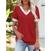 image:imageWIHOLL Womens Tops Boho Summer Outfits 2026 Short Sleeve Shirts with Bottons Beach Vacation Clothes Casual S3XL02red