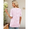 image:imageWIHOLL Womens Tops Boho Summer Outfits 2026 Short Sleeve Shirts with Bottons Beach Vacation Clothes Casual S3XL05pink Print