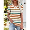 image:imageWIHOLL Womens Tops Boho Summer Outfits 2026 Short Sleeve Shirts with Bottons Beach Vacation Clothes Casual S3XL06striped Orange