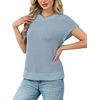 image:imageWIHOLL Womens Tops Cap Short Sleeve Sweater Basic Summer Tops Crew Neck T Shirts Flowy Business Casual Outfits Work 2026 Trendy Travel Fashion Vacation Outfits Blue S