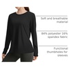 image:imageWIHOLL Workout Tops for Women Long Sleeve Sun Shirt UPF 50 UV Protection Running Hiking Clothes Quick Dry Athletic TopsBlack